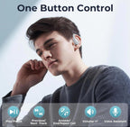 (NEW $49.99) White Wireless Earbuds, Running/Cycling u0026 LED Charge Case