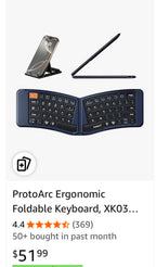 (MSRP $51.99) ProtoArc XK03 Split Foldable Bluetooth Keyboard – Ultra-Slim, Ergo