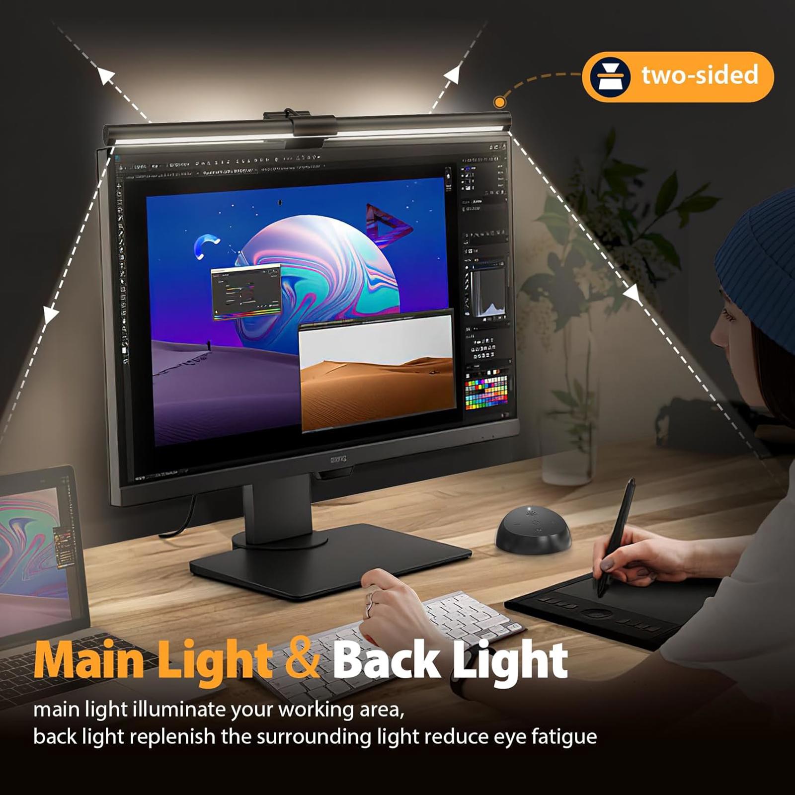 (NEW MSRP $39.99) Coolait Monitor Light Bar – No‑Glare Dual LED w/ Touch Control