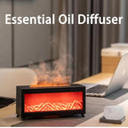 (NEW MSRP $29.99) Flame Fireplace Diffuser 2‑Color LED,Humidifier & Aromatherapy