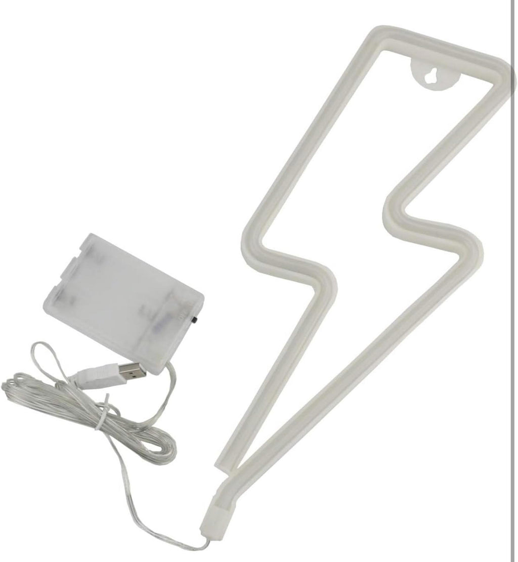 (MSRP $24.99) Sunnyglade LED Neon Lightning Sign –USB/Battery Powered Wall Decor