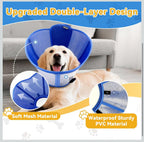 (MSRP $30.99)  Blue (Medium) Soft Dog Cone Collar – Breathable Recovery Cone