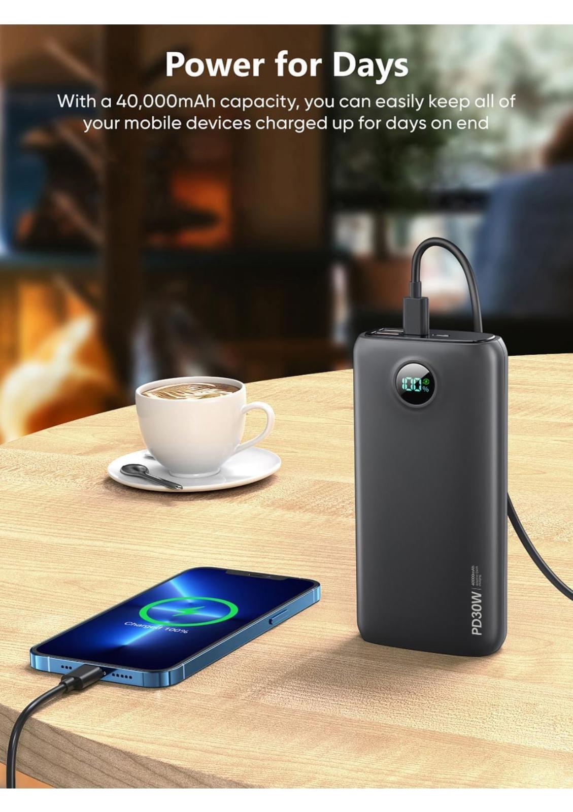 (NEW MSRP $39.99)  40000mAh Power Bank QC4.0 u0026 PD30W with LED Display