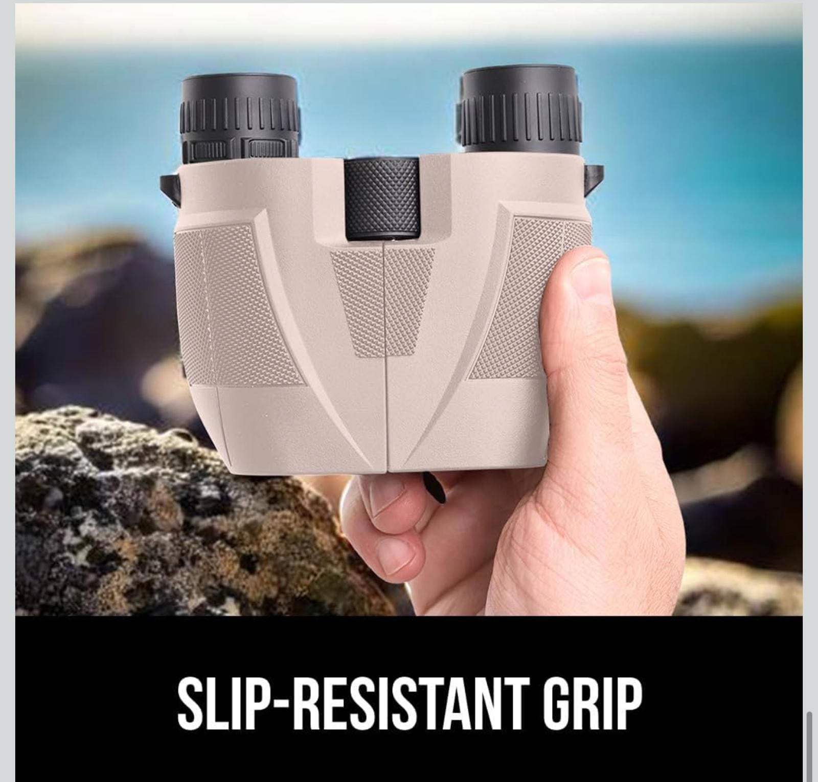 (MSRP $29.99) Gorilla Grip 10×25 Compact Binoculars – Shock-Resistant