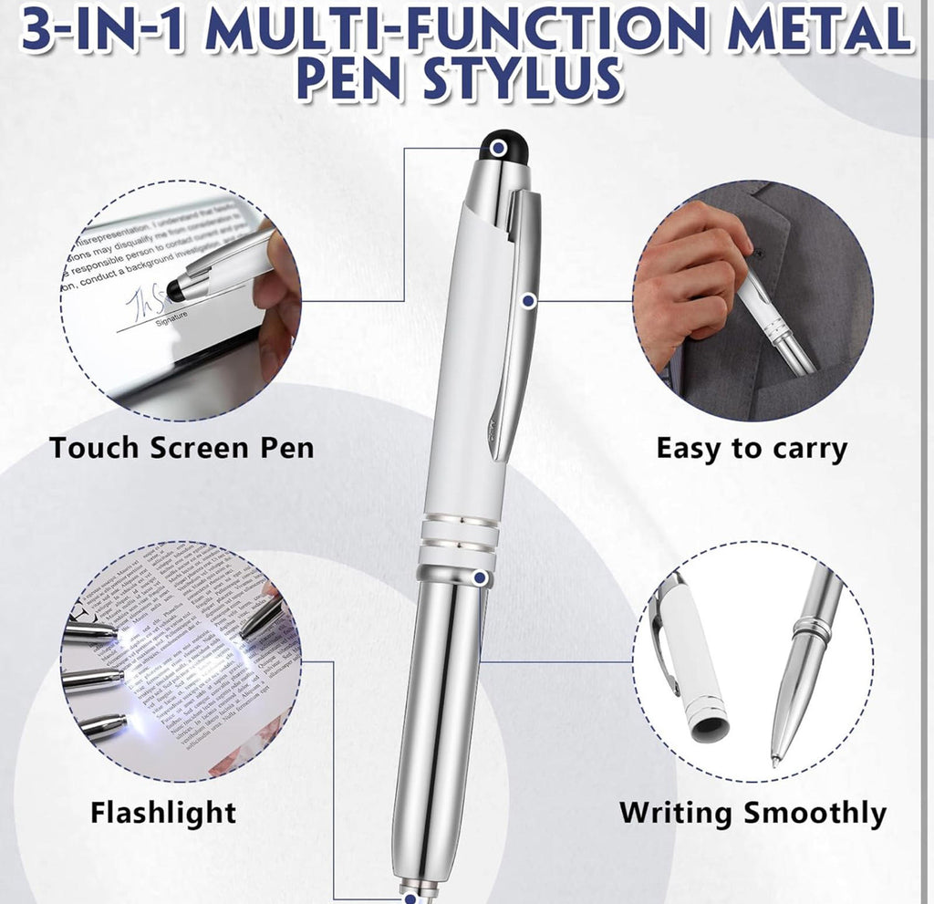 (MSRP $21.99) Zonon 15-Pack LED Ballpoint Pens with Stylus Tip & Flashlight