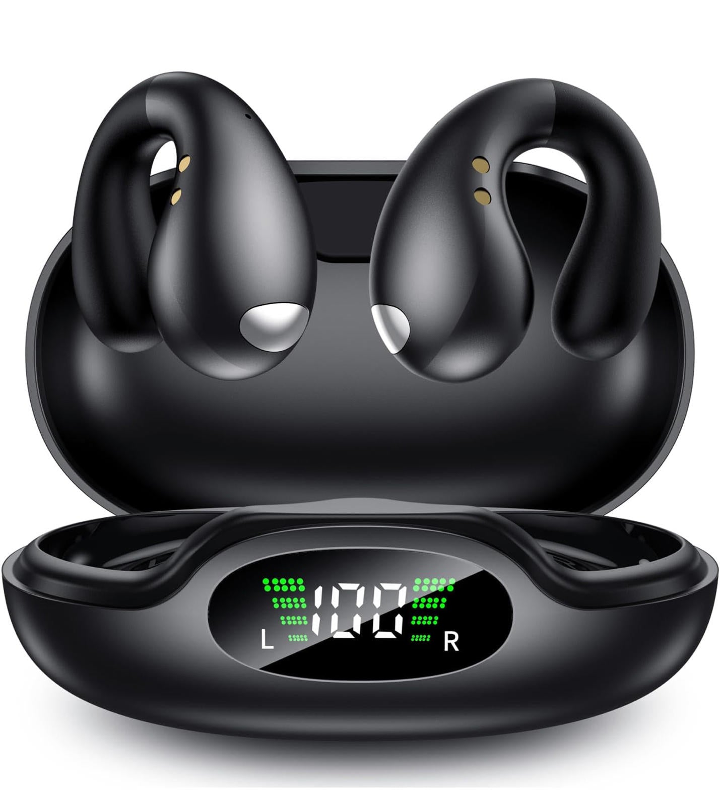(MSRP $38.99) Boytond Ultra Open-Ear Bone Conduction Earbuds – Clip-On, 10h Play