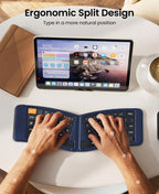 (MSRP $51.99) ProtoArc XK03 Split Foldable Bluetooth Keyboard – Ultra-Slim, Ergo