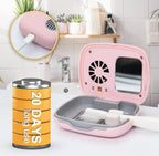 (MSRP $19.99) Mini Travel Toothbrush Case – Air Drying Fan+UV Drying Lamp (Pink)