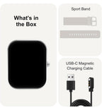 (NEW MSRP $39.99) Smartwatch – Bluetooth, Health Tracking & Custom Faces (WHITE)