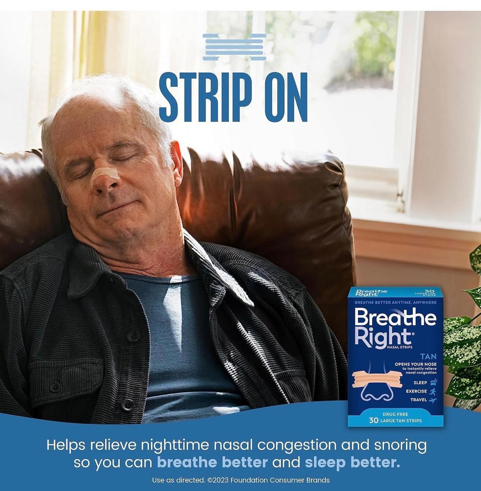 (MSRP $17.43) Breathe Right Original Nose Strips to Reduce Snoring