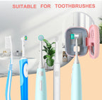 (MSRP $19.99) Mini Travel Toothbrush Case – Air Drying Fan+UV Drying Lamp (Pink)