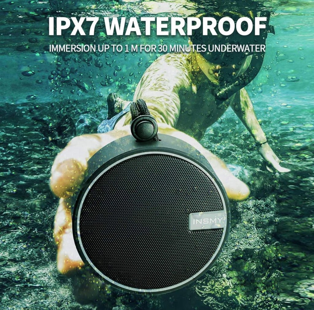 (MSRP $34.99) IPX7 Waterproof Shower Bluetooth Speaker – Portable Mini Speaker