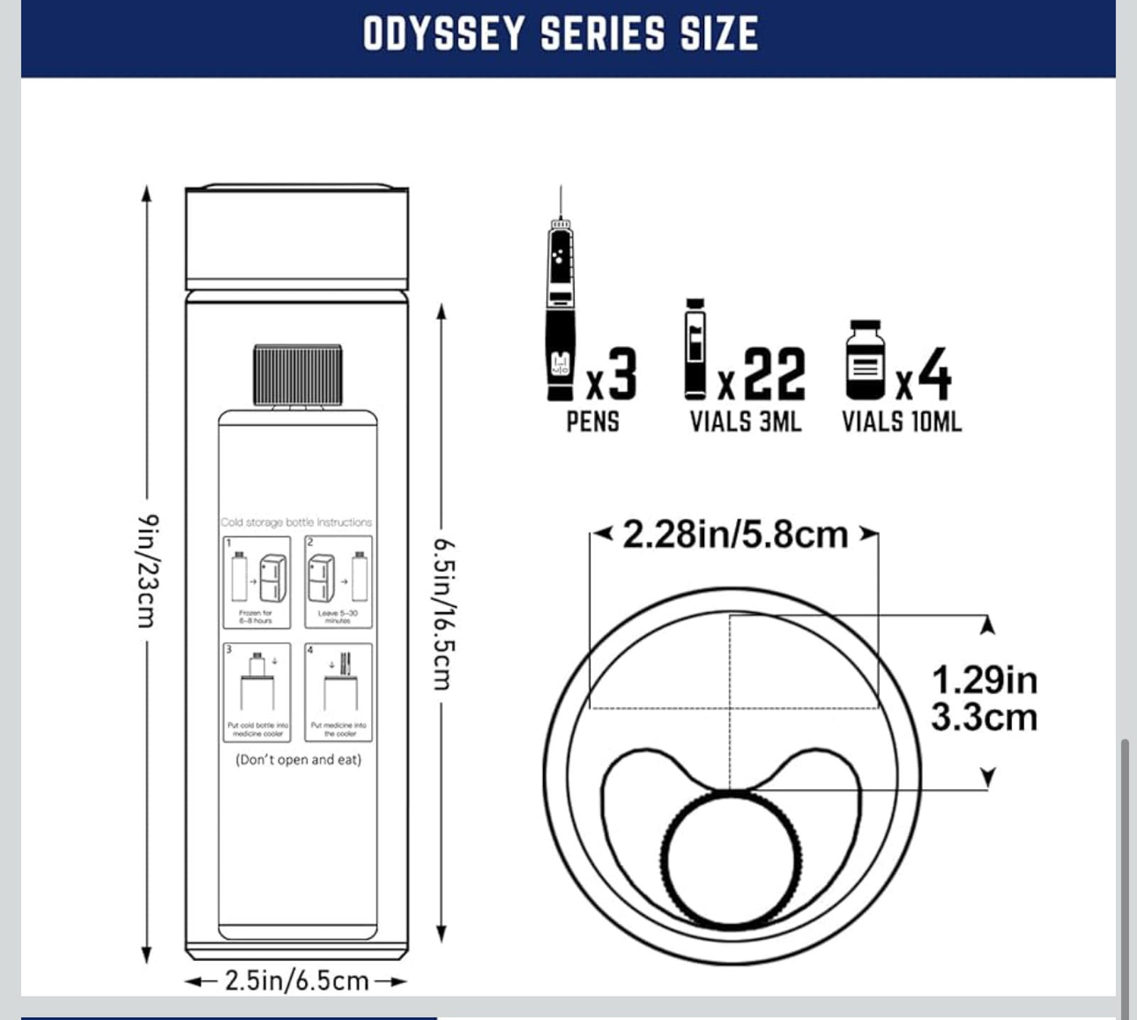 (MSRP $59.99) DISONCARE Odyssey 60H Insulin Cooler 4-Pen Travel Case w/Temp