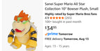 (NEW, SEALED,MSRP $34.95)  Super Mario All-Star Collection Bowser Plush 10″