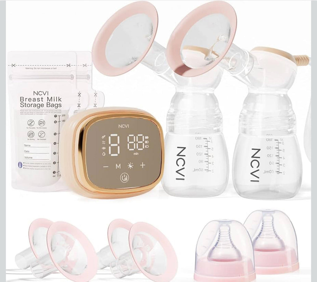 (MSRP $89.99) NCVI Double Electric Breast Pump – 4400mAh Battery, Night Light
