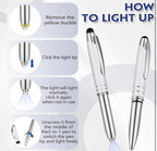 (MSRP $21.99) Zonon 15-Pack LED Ballpoint Pens with Stylus Tip & Flashlight