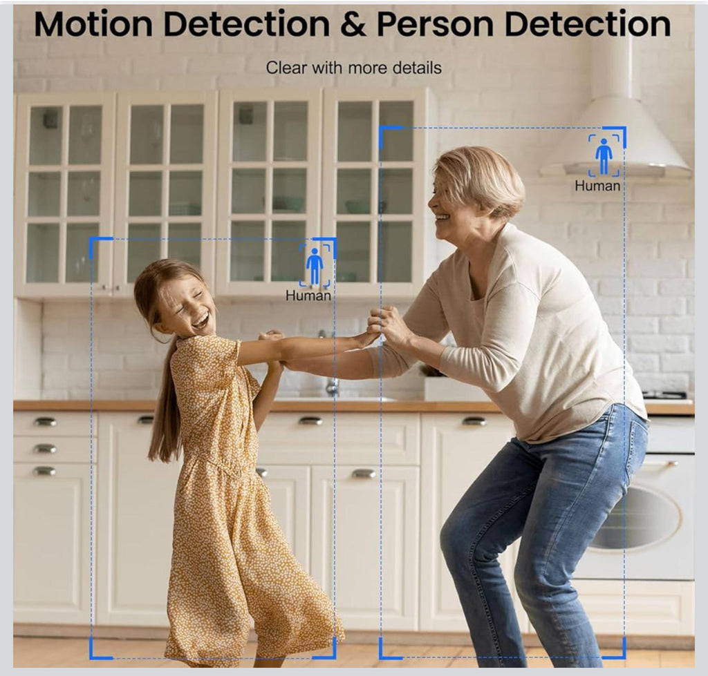 (MSRP $59.99) Infiya 2K Indoor 360° Security Camera – Motion Track, One-Tap Call