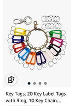 (MSRP 14.99) Key Tags, 20 Key Label Tags with Ring, 10 Key Chain Rings
