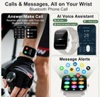 (NEW MSRP $39.99) Smartwatch – Bluetooth, Health Tracking & Custom Faces (WHITE)