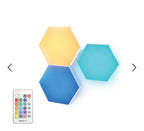 (NEW, $39.95) 3 AuraLED Hex Lights with touch & remote, for bedroom, den, gaming