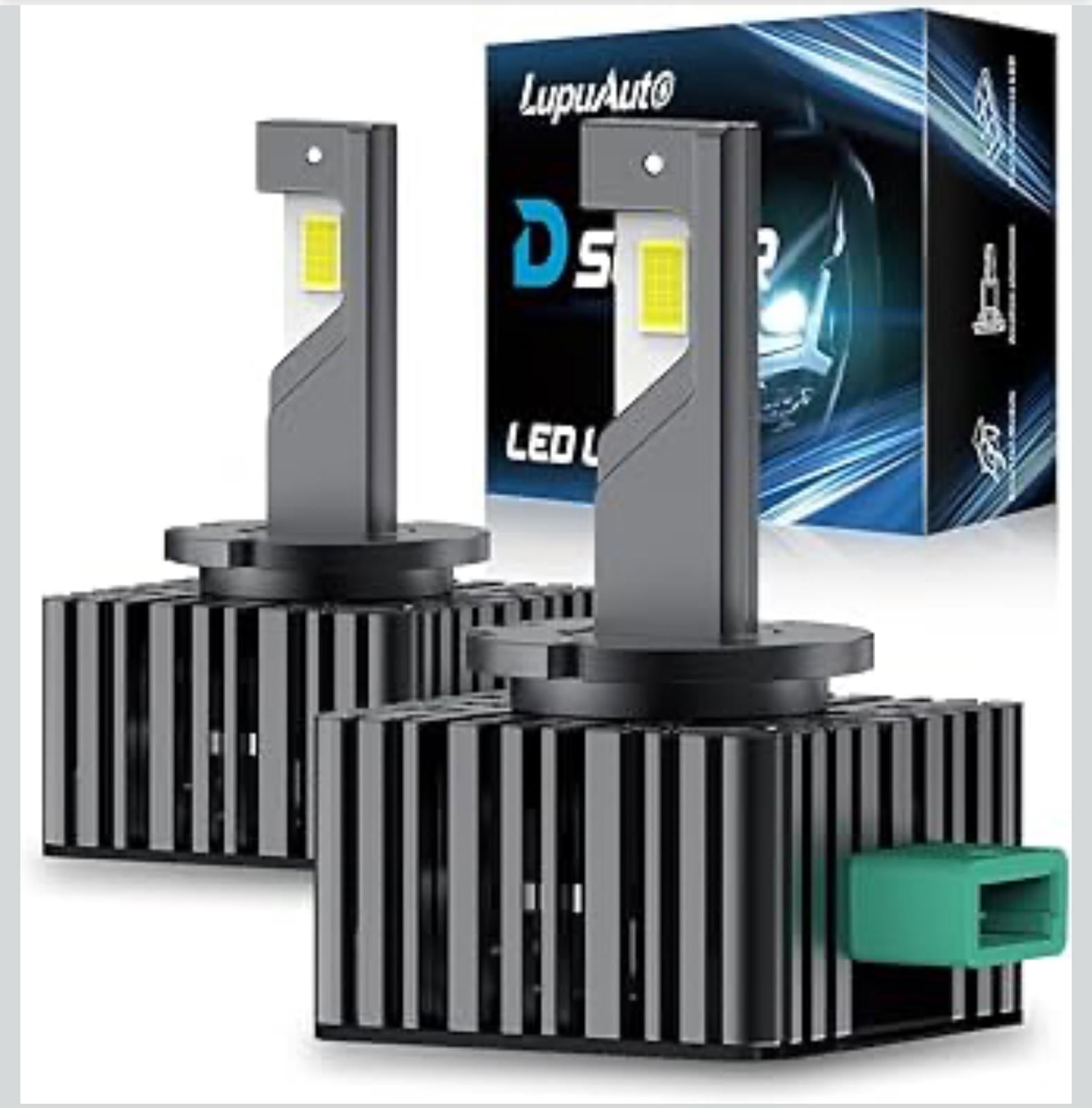 (MSRP $56.99) LupuAuto D3S/D3R LED Bulb – 40,000 LM, 6500K, Turbo Fan Cooling