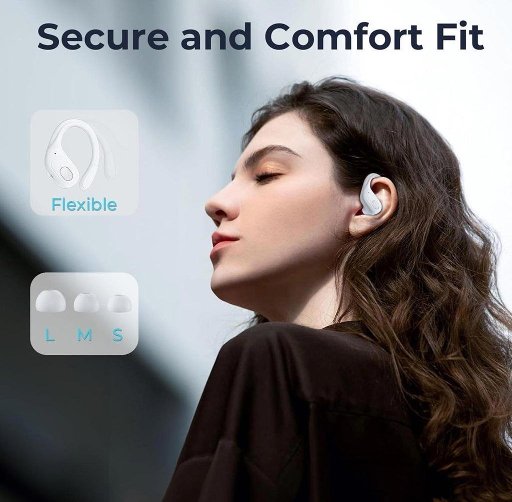 (NEW $49.99) White Wireless Earbuds, Running/Cycling u0026 LED Charge Case