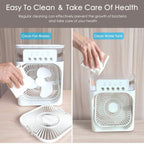 (MSRP $39.99) NTMY Mini Evaporative Air Cooler & Humidifier – LED & USB