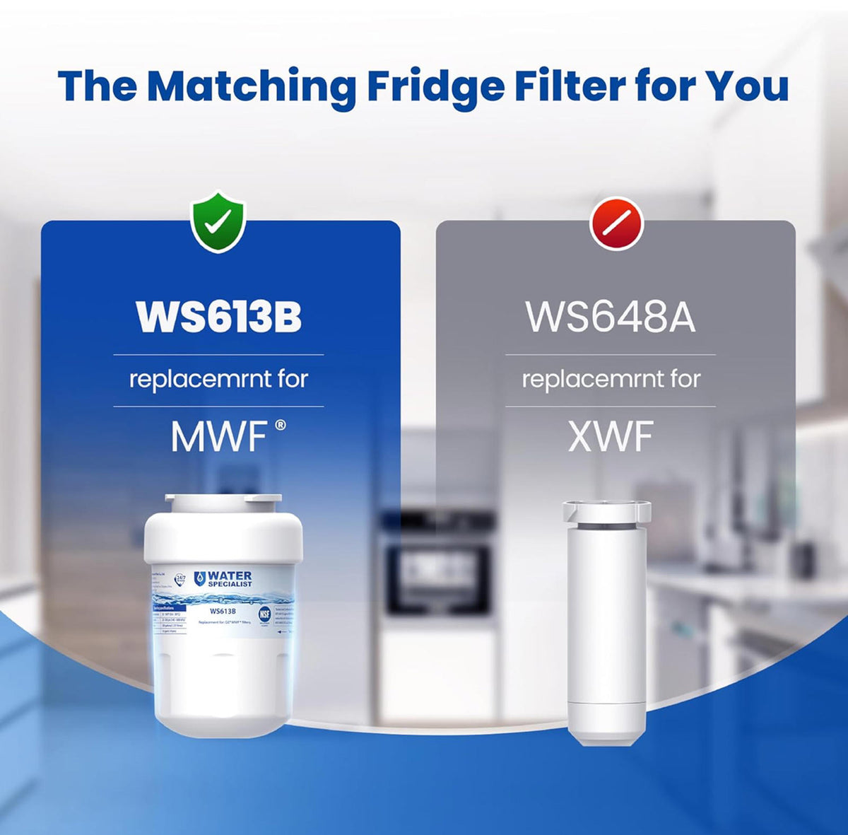 (NEW MSRP $15.95) Waterspecialist WS613B Refrigerator Water Filter