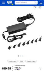 (NEW MSRP $89.99) Insignia™ - Universal 180W High-Power Laptop Charger - Black