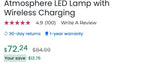 (NEW MSRP $72) Atmospheres Dimmable, multi temp Desk Lamp with Wireless Charging