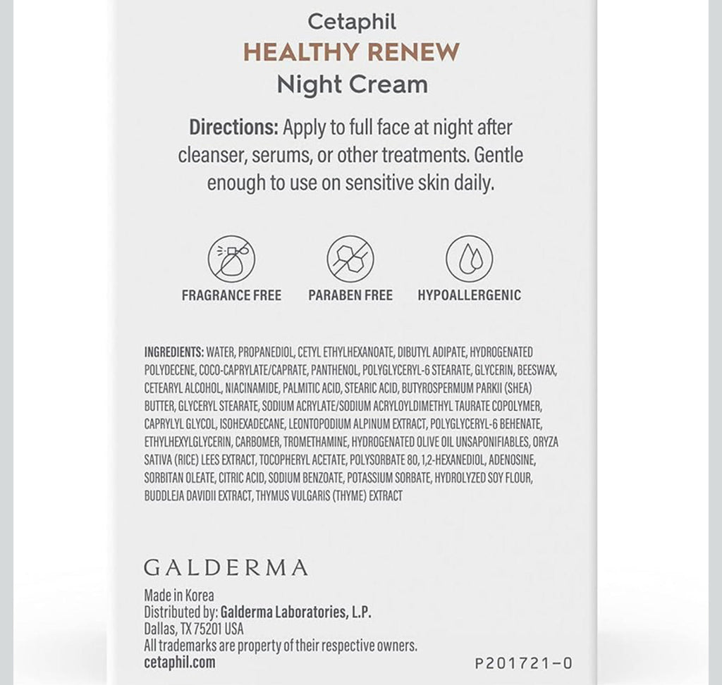 (MSRP $19.99) Cetaphil Healthy Renew Night Cream – Skin Tightening, Retinol Alt.
