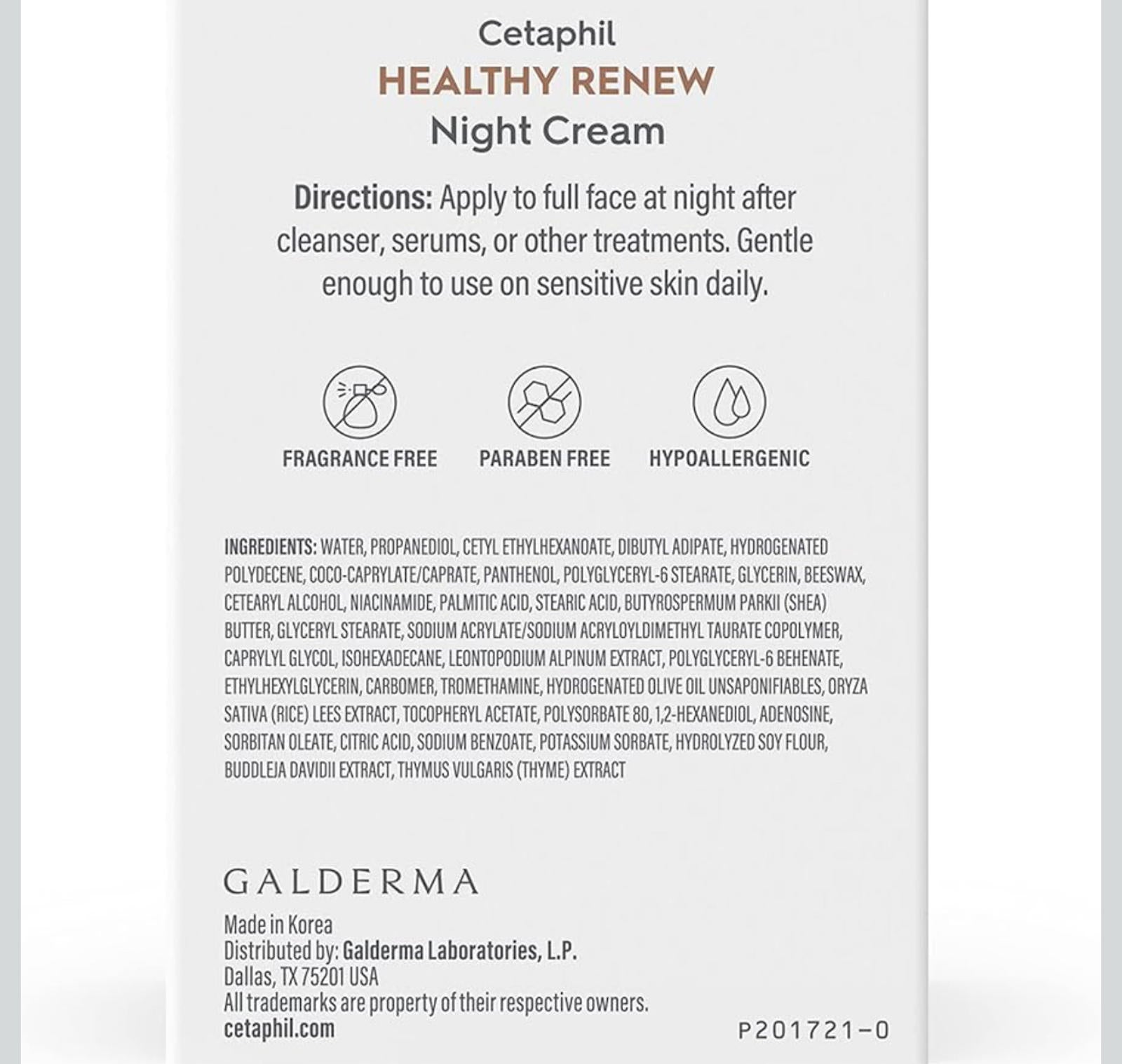 (MSRP $19.99) Cetaphil Healthy Renew Night Cream – Skin Tightening, Retinol Alt.