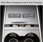 (MSRP $39.95) USB Hub Charger: Tesla Model Y & 3. Retractable 27W Type-C Cables