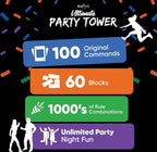 (NEW, MSRP $29.99) Ultimate Party Tower Game – 60 Blocks, 100 Commands