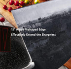 (MSRP $39.99) Serbian Chef Knife – Forged Cleaver with BROWN Leather Sheath