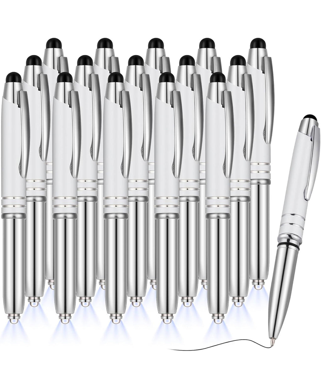 (MSRP $21.99) Zonon 15-Pack LED Ballpoint Pens with Stylus Tip & Flashlight